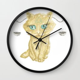 Libra Zodiac Sign Kitty Wall Clock | Libra, Zodiac, Symbol, Octoberborn, Cat, Silver, Justice, Sign, Digital, Icon 