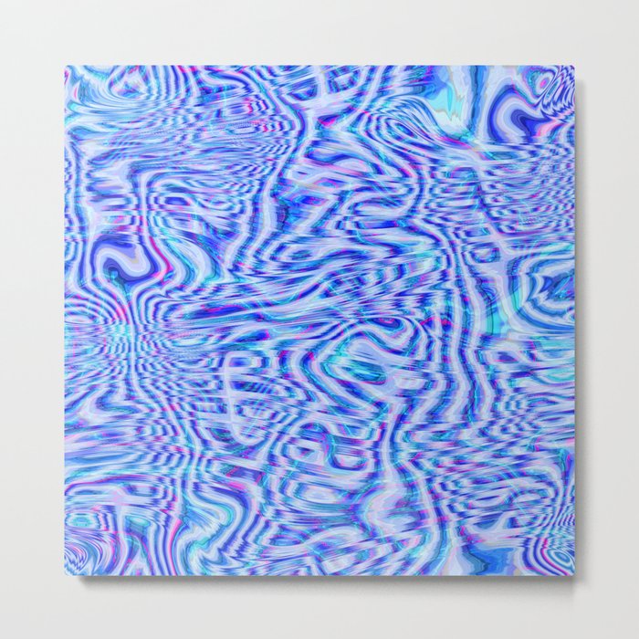 Water blue liquid shapes Metal Print