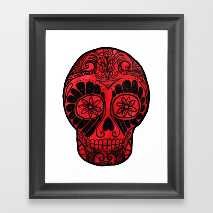 Sugar Skull Framed Art Print