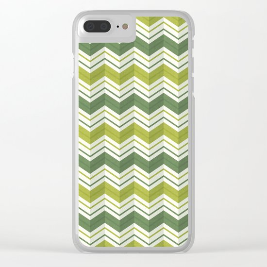 CHEVRON STRIPES - AVOCADO Clear iPhone Case