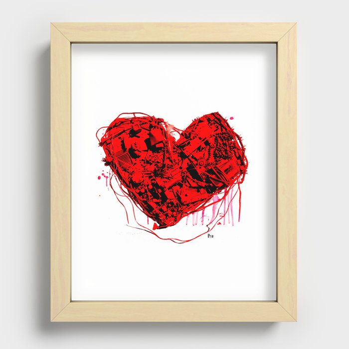 My Heart (all bloody, with like blood and stuff) Recessed Framed Print