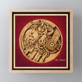 Classic Chronograph | "Second to None" | Modern Vintage design on natural wood Framed Mini Art Print
