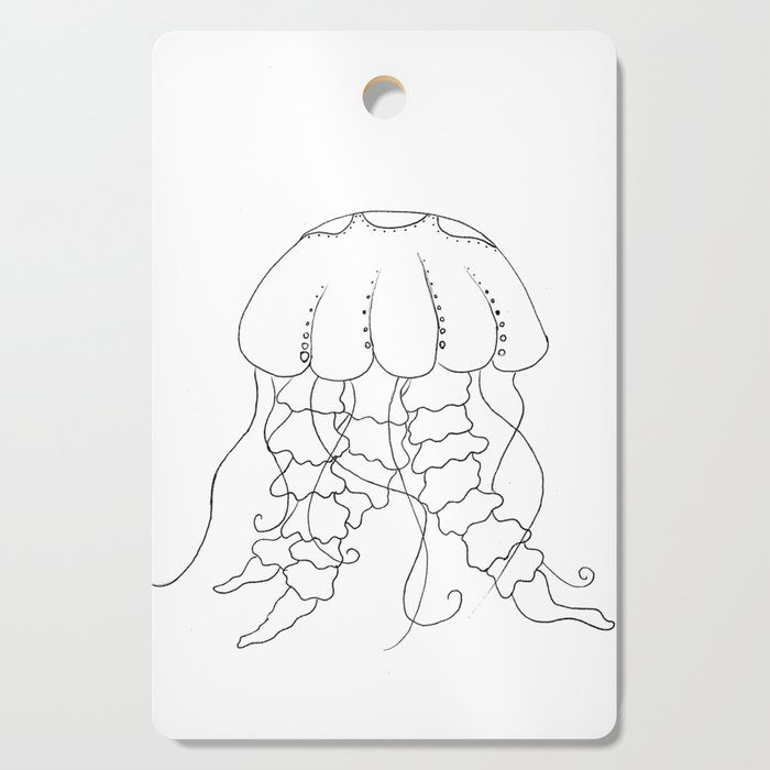 Jellyfish Outline - Under the Sea Collection Cutting Board