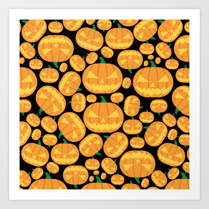 Pumpkin Jack-O'-Lantern Pattern Art Print