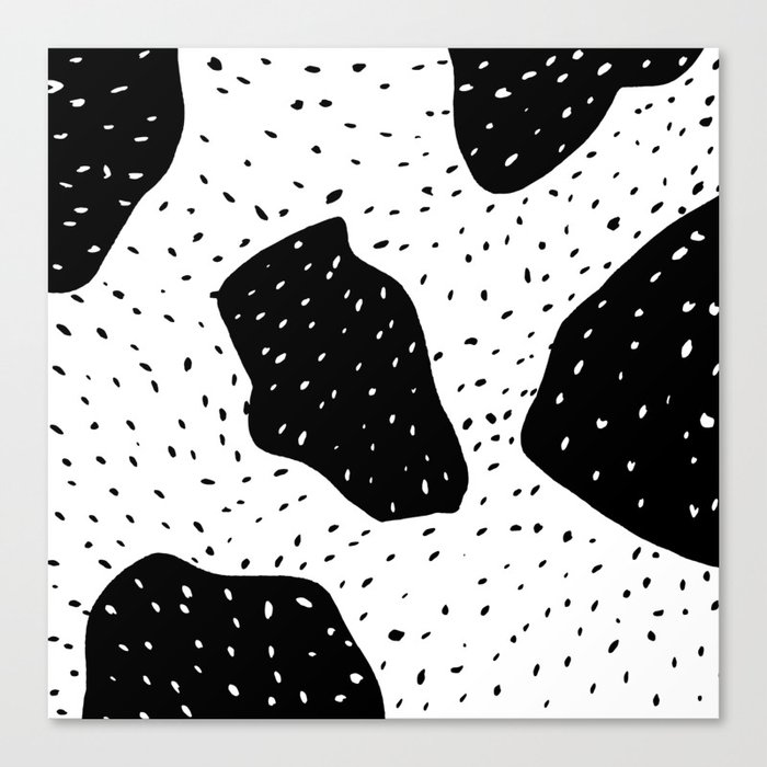 Modern Geometric Abstract Black White Color Block Polka Dots