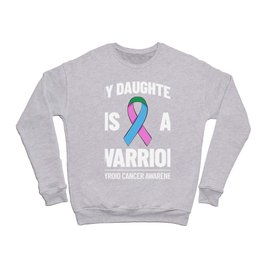 Thyroid Cancer Ribbon Awareness Survivor Crewneck Sweatshirt
