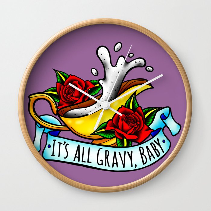 It S All Gravy Baby Wall Clock By Nope Prints Society6