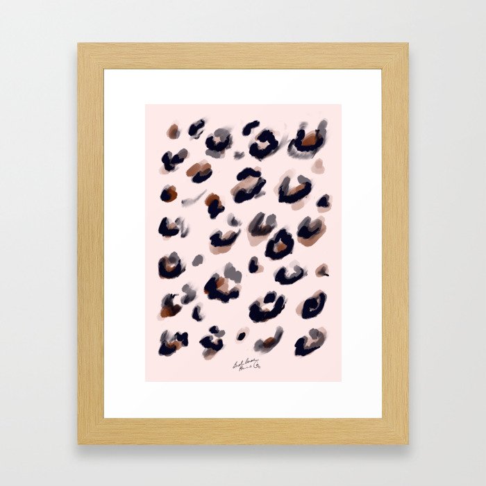 Blush and Leopard Print Framed Art Print