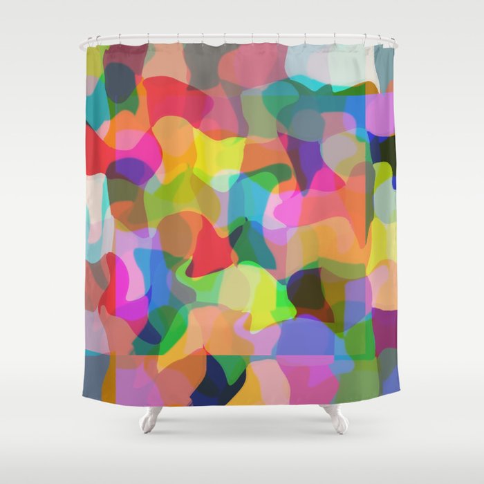 Modern Abstract Chroma Multicolor Shower Curtain