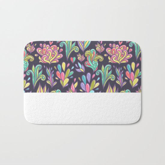 Abstract floral pattern Bath Mat