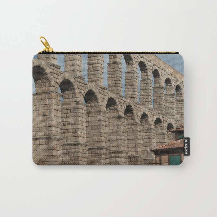 Spain Photography - Aqueduct Of Segovia Under The Blue Sky Carry-All Pouch