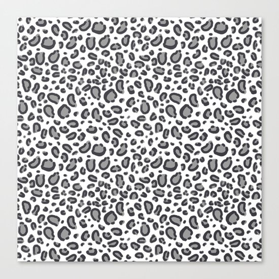 Cheetah pattern animal spots animal print pattern minimal black and white Canvas Print