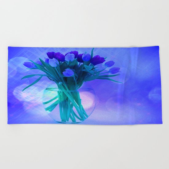 A Blue Bloom for Spring Beach Towel