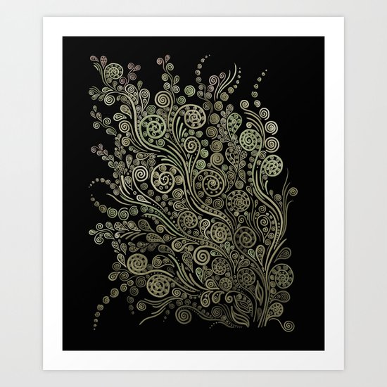 Gold on black Art Print