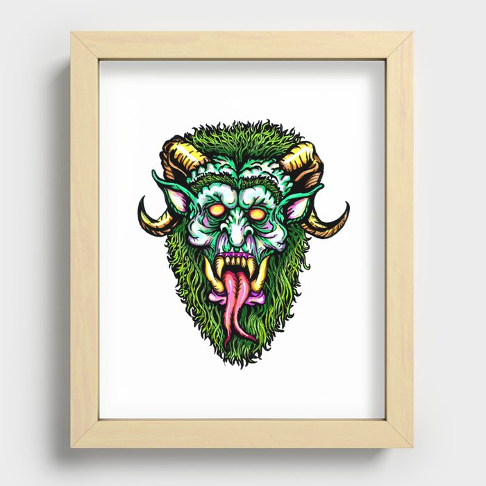 Krampus lord of the forest Recessed Framed Print