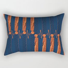 Blue and Orange Lines 0001c Rectangular Pillow