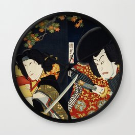 Japanese Art Print - Kabuki Actor #13 Wall Clock | Japanese, Hokusai, Ukiyo Eprints, Color, Ukiyo Eartists, Ukiyoe, Toyoharakunichika, Oriental, Digital, Japaneseprints 