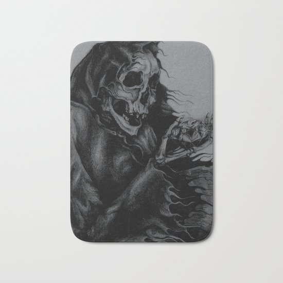 Skeleton Holding Diamond Bath Mat