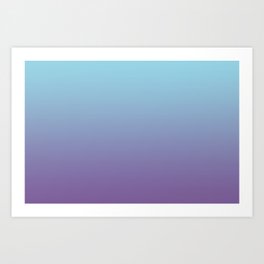 Pantone Chive Blossom Purple 18-3634 and Limpet Shell Blue 13-4810 Ombre Gradient Blend Art Print