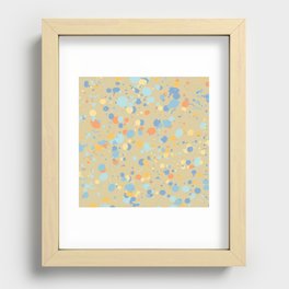 Colorful Paint Splash Art Pattern Blue and Orange Recessed Framed Print