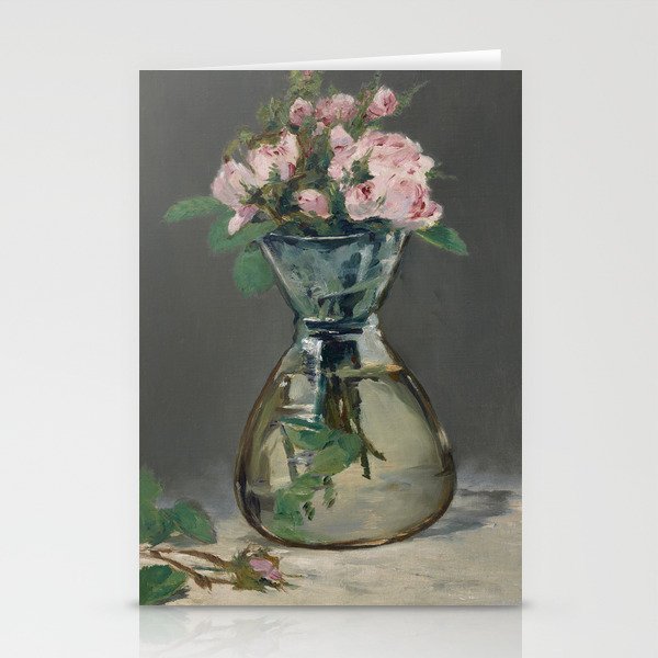 Moss Roses in a Vase, 1882 by Edouard Manet Stationery Cards