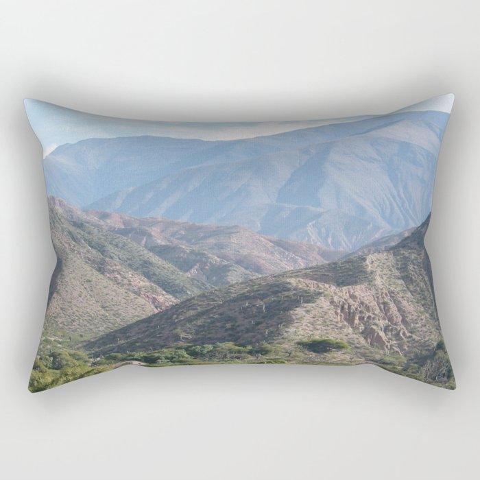 Argentina Photography - Beautiful Green Landscape Under The Cloudy Sky Rectangular Pillow