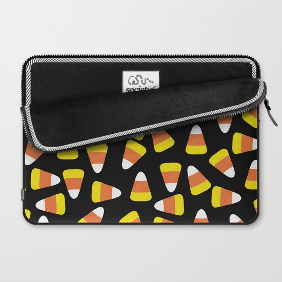 Candy Corn Jumble Black Background Laptop Sleeve By