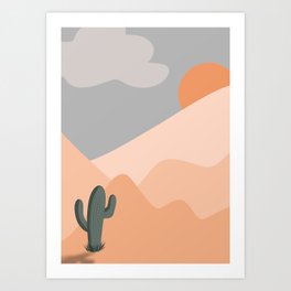 Hope - Cactus in the desert - botanic art Art Print