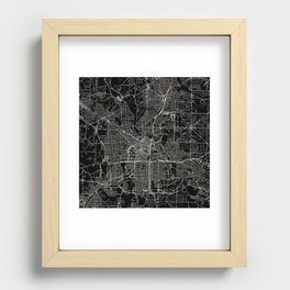 USA Akron - City Map - Black and White Recessed Framed Print