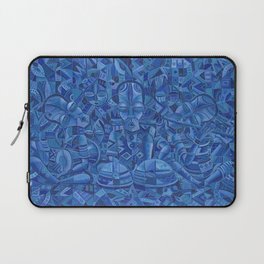 The Blues Band II very blue painting of music band Laptop Sleeve