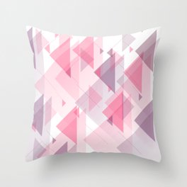 Abstract Pink Triangles Throw Pillow
