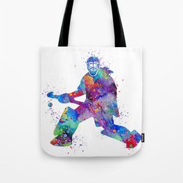 Girl Field Hockey Goalie Watercolor Print Sports Art Gifts Painting Home Decor Tote Bag