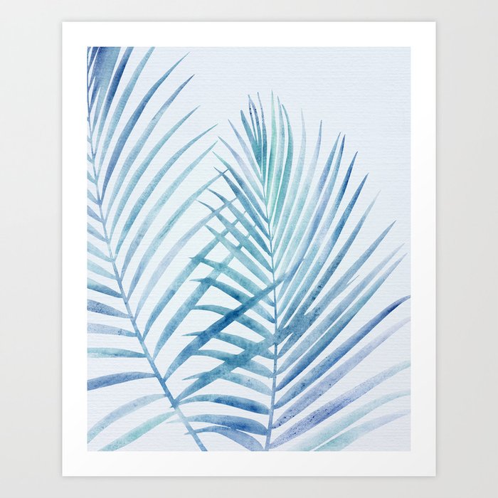 Coastal Palms Watercolor Art Print
