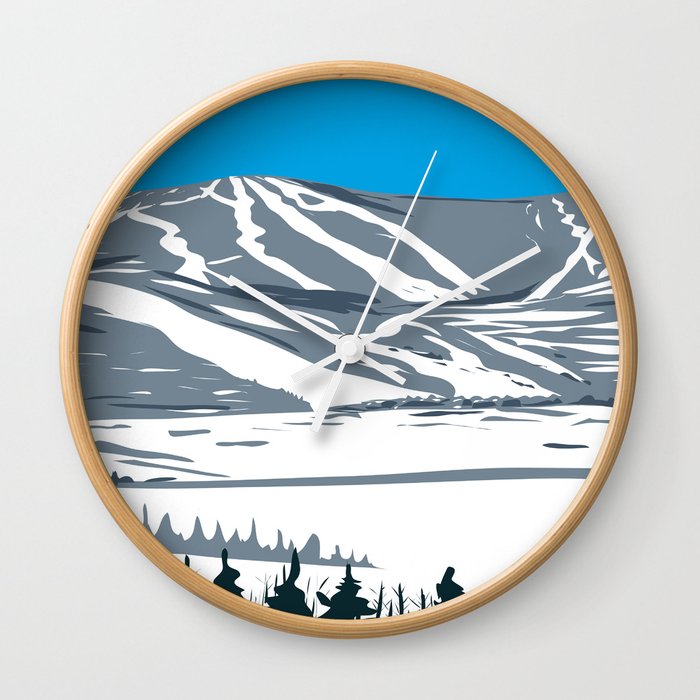 Ski Mountain Wall Clock