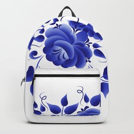 Blue roses  Backpack | Nature, Traditional, Blossom, Blue, Azulejo, Floral, Vintage, Abstract, Pattern, Graphicdesign 