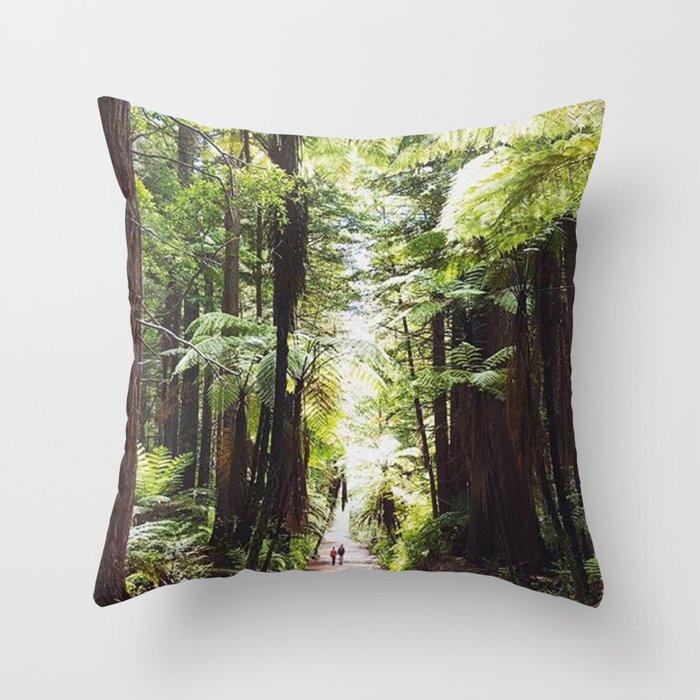Redwood path Throw Pillow