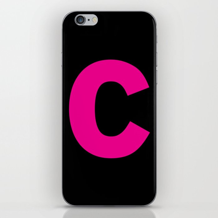 letter C (Magenta & Black) iPhone Skin