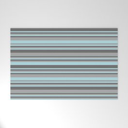 [ Thumbnail: Powder Blue, Dim Gray, and Dark Grey Colored Striped/Lined Pattern Welcome Mat ]