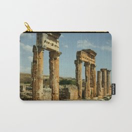 Hierapolis Ruins Pamukkale Turkiye Carry-All Pouch | Architecture, Heritage, Photo, Street, Culture, Hierapolis, Nature, Scenery, Sun, Building 
