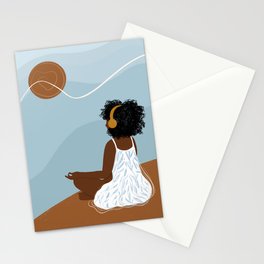 Black Girl and Water  Stationery Cards