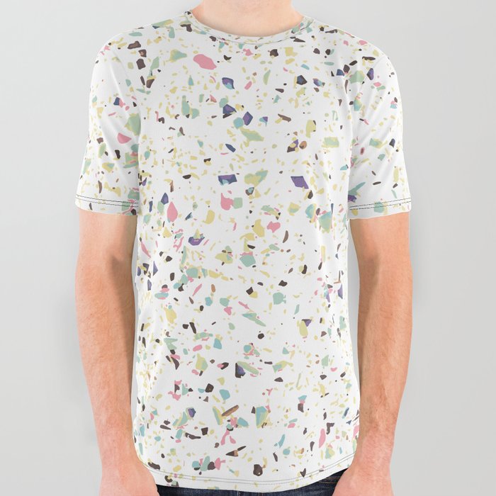 Classy vintage marble terrazzo pastel abstract design All Over Graphic Tee
