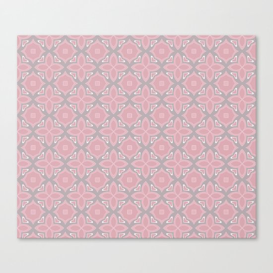 Fashionable pink and grey geometric pattern Canvas Print