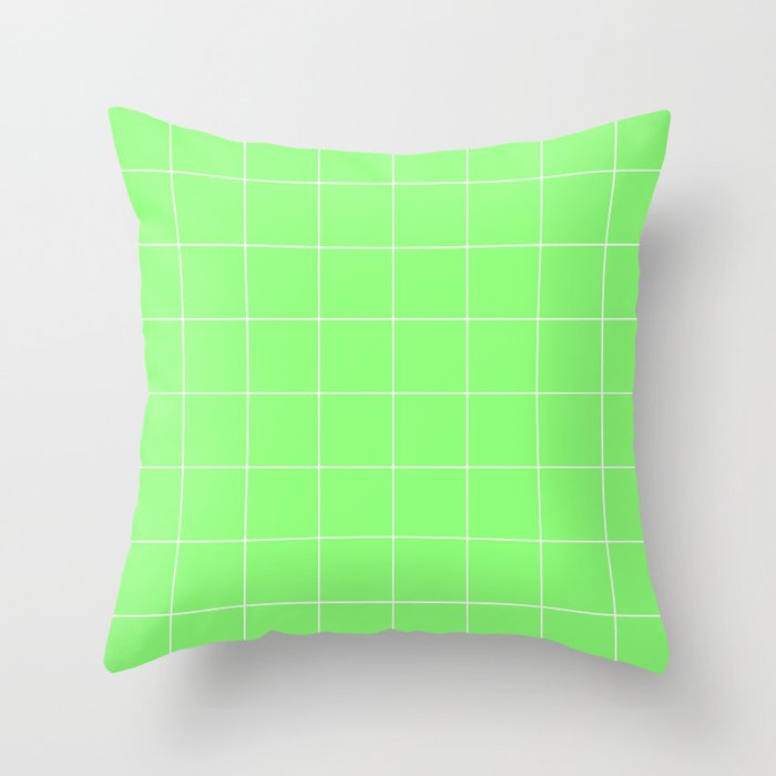 Graph Paper (White & Light Green Pattern) Throw Pillow