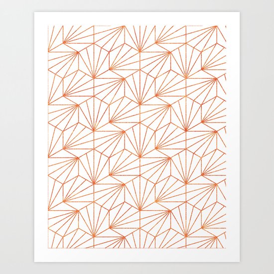 Rose Gold & White #society6 #decor #buyart Art Print