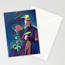 Man in Green Hat Stationery Card