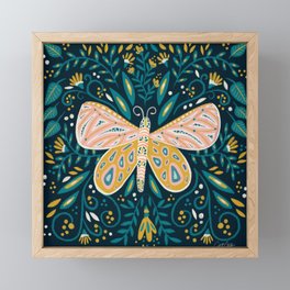 Butterfly Symmetry - Teal Palette Framed Mini Art Print