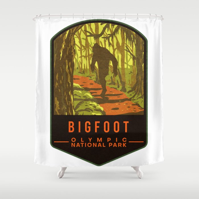 Bigfoot Olympic National Park Shower Curtain