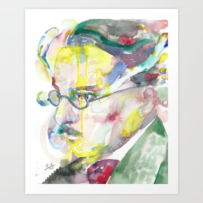 FERNANDO PESSOA - watercolor portrait.4 Art Print