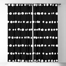 Spotted, Abstract, Black and White, Boho Print Blackout Curtain