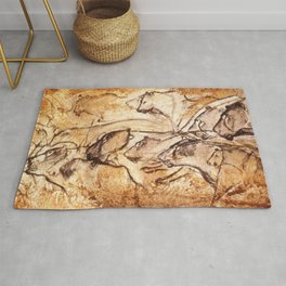 Panel of Lions // Chauvet Cave Area & Throw Rug